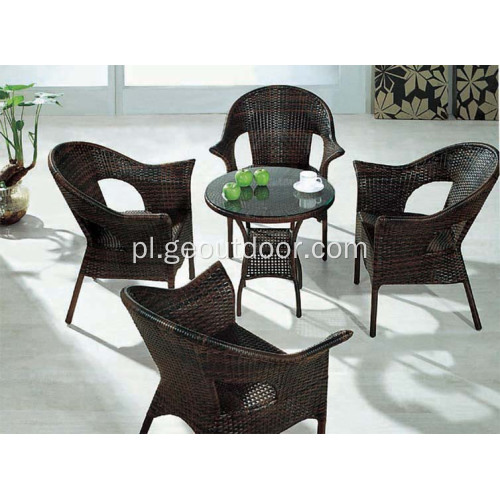 Outdoor Wiklinowy stół i zestaw krzeseł